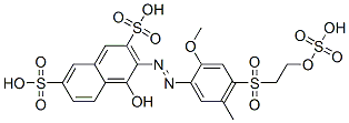 CAS 登录号：29476-87-7， 4-羟基-3-[[2-甲氧基-5-甲基-4-[[2-(磺基氧基)乙基]磺酰基]苯基]偶氮]萘-2,7-二磺酸