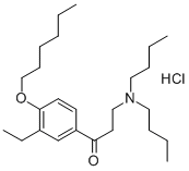 CAS 登录号:30195-66-5, 3-(二丁基氨基)-1-(3-乙基-4-己氧基苯基)丙-1-酮盐酸盐