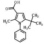 CAS 登录号:306936-16-3, 2-甲基-5-(2-甲基-2-丙基)-1-苯基-1H-吡咯-3-羧酸