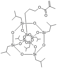 CAS 登录号：307531-94-8， 3-(3,5,7,9,11,13,15-七异丁基五环[9.5.13,9.15,15.17,13]八硅氧烷-1-基)丙基甲基丙烯酸酯