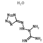 CAS 登录号:31330-63-9, 4-(5H-四唑-5-亚基)-2-四氮烯甲脒水合物(1:1)