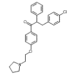 CAS 登录号：31349-74-3， 3-(4-氯苯基)-2-苯基-1-{4-[2-(1-吡咯烷基)乙氧基]苯基}-1-丙酮