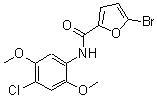 CAS 登录号：314022-39-4， 5-溴-N-(4-氯-2,5-二甲氧基苯基)-2-糠酰胺