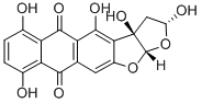 CAS 登录号:31456-72-1, (2R,3aR,12aS)-2,3,3a,12a-四氢-2,3a,4,6,9-五羟基-蒽并(2,3-b)呋喃并(3,2-D)呋喃-5,10-二酮