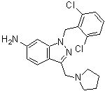 CAS 登录号：315203-39-5， 1-(2,6-二氯苄基)-3-(1-吡咯烷基甲基)-1H-吲唑-6-胺