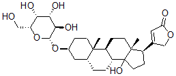 CAS 登录号：33275-60-4， 4-[(3S,5R,8R,9S,10S,13R,17R)-14-羟基-10,13-二甲基-3-[(2R,3R,4S,5R,6R)-3,4,5-三羟基-6-(羟基甲基)四氢吡喃-2-基]氧基-1,2,3,4,5,6,7,8,9,11,12,15,16,17-十四氢环戊烯并[a]菲-17-基]-5H-呋喃-2-酮