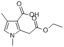 CAS 登录号:33369-46-9, 2-(2-乙氧基-2-氧代乙基)-1,4-二甲基吡咯-3-羧酸