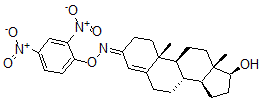 CAS 登录号：33514-83-9， (3Z,8R,9S,10R,13S,14S,17S)-3-(2,4-二硝基苯氧基)亚氨基-10,13-二甲基-1,2,6,7,8,9,11,12,14,15,16,17-十二氢环戊烯并[a]菲-17-醇