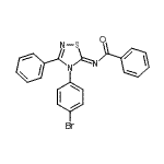 CAS 登录号：33863-65-9， N-[(5Z)-4-(4-溴苯基)-3-苯基-1,2,4-噻二唑-5(4H)-亚基]苯甲酰胺