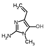 CAS 登录号：339345-74-3， 2-氨基-1-甲基-4-乙烯基-1H-咪唑-5-醇