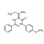 CAS 登录号：339575-22-3， N-{(2Z)-1-[(4-甲氧基苯基)氨基]-3-甲基-1-氧代-2-戊烯-2-基}苯甲酰胺