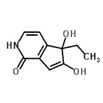 CAS 登录号：340268-41-9， 5-乙基-5,6-二羟基-2,5-二氢-1H-环戊二烯并[c]吡啶-1-酮