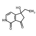 CAS 登录号：340268-45-3， 5-乙基-5-羟基-5,6-二氢-1H-环戊二烯并[c]吡啶-1,7(2H)-二酮