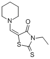 CAS 登录号:34255-45-3, (5Z)-3-乙基-5-(哌啶-1-基亚甲基)-2-硫代-1,3-噻唑烷-4-酮