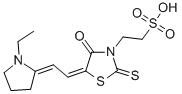 CAS 登录号：34282-85-4， 2-[(5E)-5-[(2E)-2-(1-乙基吡咯烷-2-亚基)亚乙基]-4-氧代-2-硫代-1,3-噻唑烷-3-基]乙烷磺酸