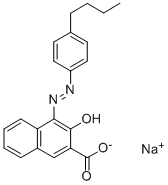 CAS 登录号：34851-65-5， (4Z)-4-[(4-丁基苯基)亚肼基]-3-氧代萘-2-羧酸钠
