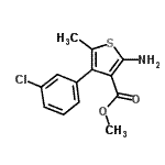 CAS 登录号：350989-61-6， 甲基2-氨基-4-(3-氯苯基)-5-甲基-3-噻吩羧酸酯
