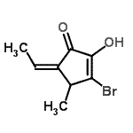 CAS 登录号：353476-10-5， (5Z)-3-溴-5-亚乙基-2-羟基-4-甲基-2-环戊烯-1-酮