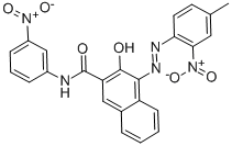 CAS 登录号:3564-22-5, 3-羟基-4-((4-甲基-2-硝基苯基)偶氮)-N-(3-硝基苯基)萘-2-甲酰胺
