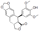 CAS 登录号：3590-93-0， (5aR,8aR,9R)-9-(4-羟基-3,5-二甲氧基-苯基)-5a,6,8a,9-四氢-5H-异苯并呋喃并[5,6-f][1,3]苯并二氧戊环-8-酮