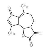 CAS 登录号：36150-07-9， (3aS,9aS,9bS)-6,9-二甲基-3-亚甲基-4,5,9a,9b-四氢-3aH-薁并[5,4-d]呋喃-2,7-二酮