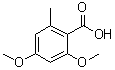 CAS 登录号：3686-57-5， 2,4-二甲氧基-6-甲基苯甲酸