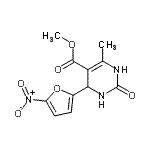 CAS 登录号:3690-88-8, 甲基6-甲基-4-(5-硝基-2-呋喃基)-2-氧代-1,2,3,4-四氢-5-嘧啶羧酸酯