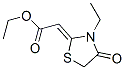 CAS 登录号:36958-87-9, (2Z)-2-(3-乙基-4-氧代-1,3-噻唑烷-2-亚基)乙酸乙酯