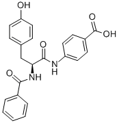 CAS#: 37106-97-1, 4-((2-(Benzoylamino)-3-(4-hydroxyphenyl)-1-oxopropyl)amino)benzoic acid