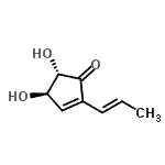 CAS 登录号：377735-36-9， (4R,5S)-4,5-二羟基-2-[(1E)-1-丙烯-1-基]-2-环戊烯-1-酮