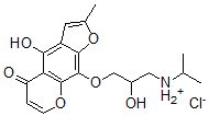 CAS 登录号：37855-81-5， [2-羟基-3-(4-羟基-2-甲基-5-氧代呋喃并[3,2-g]苯并吡喃-9-基)氧基丙基]-丙-2-基铵氯化物