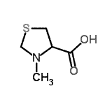 CAS 登录号：38254-70-5， 3-甲基-1,3-噻唑烷-4-羧酸