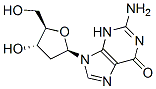 CAS 登录号：38559-49-8， 2-氨基-9-[(2R,4S,5R)-4-羟基-5-(羟基甲基)四氢呋喃-2-基]-3H-嘌呤-6-酮