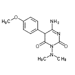 CAS 登录号:39265-99-1, 6-氨基-3-(二甲基氨基)-5-(4-甲氧基苯基)-2,4(3H,5H)-嘧啶二酮