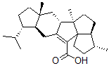 CAS 登录号：40184-98-3， (3R,11aS)-2,3,3ab,4,5,5a,5ba,6,6a,7,8,9,9ab,10-十四氢-3b,5aa,6aa-三甲基-9b-异丙基-1H-二并环戊烯并[1,6a-a]-S-引达省-11-羧酸
