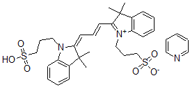 CAS 登录号:40387-89-1, 2-(3-(3,3-二甲基-1-(3-磺基丙基)-1H-吲哚啉-2-亚基)-1-丙烯基)-3,3-二甲基-1-(3-磺基丙基)-3H-吲哚鎓氢氧化物内盐与吡啶的化合物