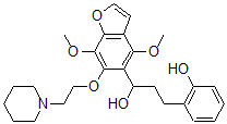 CAS 登录号：40681-04-7， 4,7-二甲氧基-alpha-[2-(2-羟基苯基)乙基]-6-[2-(1-哌啶基)乙氧基]-5-苯并呋喃甲醇