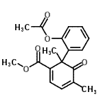 CAS 登录号：40801-44-3， 甲基6-(2-乙酰氧基苯基)-4,6-二甲基-5-氧代-1,3-环己二烯-1-羧酸酯