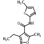 CAS 登录号：438223-98-4， 3-乙基-5-甲基-N-(5-甲基-1,3-噻唑-2-基)-1,2-恶唑-4-甲酰胺
