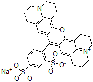 CAS 登录号：465544-24-5， 9-(2,4-二磺基苯基)-2,3,6,7,12,13,16,17-八氢-1H,5H,11H,15H-氧杂蒽并[2,3,4-Ij:5,6,7-i'j']二喹嗪-18-鎓内盐钠盐