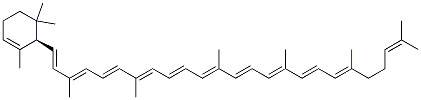 CAS 登录号：472-92-4， 3,7,12,16,20,24-六甲基-1-[(1R)-2,6,6-三甲基-1-环己-2-烯基]二十五碳-1,3,5,7,9,11,13,15,17,19,23-十一烯