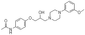 CAS 登录号:47633-31-8, N-(4-(2-羟基-3-(4-(3-甲氧基苯基)-(哌嗪-1-基))丙氧基)苯基)-乙酰胺