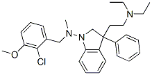 CAS 登录号：47739-68-4， 1-[(2-氯-3-甲氧基苄基)甲基氨基]-3-[2-(二乙基氨基)乙基]-3-苯基吲哚啉