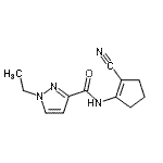 CAS 登录号：492426-58-1， N-(2-氰基-1-环戊烯-1-基)-1-乙基-1H-吡唑-3-甲酰胺