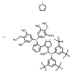 CAS 登录号：494227-30-4， 1,2,3,4,5-环戊烷五基化合物与1-[(1R)-1-[二[3,5-二(三氟甲基)苯基]膦基]乙基]-2-[2-[二(4-甲氧基-3,5-二甲基苯基)膦基]苯基]-1,2,3,4,5-环戊烷五基,铁S铝(1:1:1)