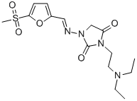 CAS 登录号:49537-97-5, 3-(2-(二乙基氨基)乙基)-1-(((5-(甲基磺酰基)-2-呋喃基)亚甲基)氨基)-2,4-咪唑烷二酮