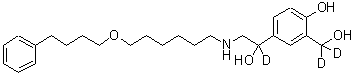 CAS 登录号：497063-94-2， 4-[1-氘-1-羟基-2-[6-(4-苯基丁氧基)己基氨基]乙基]-2-(二氘-羟基-甲基)苯酚