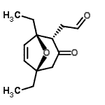 CAS 登录号：503142-85-6， [(1R,2S,5R)-1,5-二乙基-3-氧代-8-氧杂双环[3.2.1]辛-6-烯-2-基]乙醛