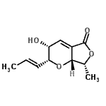 CAS 登录号：503178-80-1， (2R,3R,7R,7aR)-3-羟基-7-甲基-2-[(1E)-1-丙烯-1-基]-2,3,7,7A-四氢-5H-呋喃并[3,4-b]吡喃-5-酮