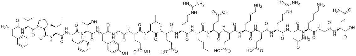 CAS#: 50881-15-7, H-Phe-Val-Pro-Ile-Phe-Thr-Tyr-Gly-Glu-Leu-Gln-Arg-Nle-Glu-Glu-Lys-Glu-Arg-Asn-Lys-Gly-Gln-OH